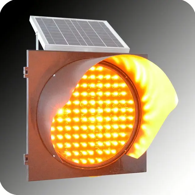 traffic signal head mark warning flare solar powered amber flashing lights