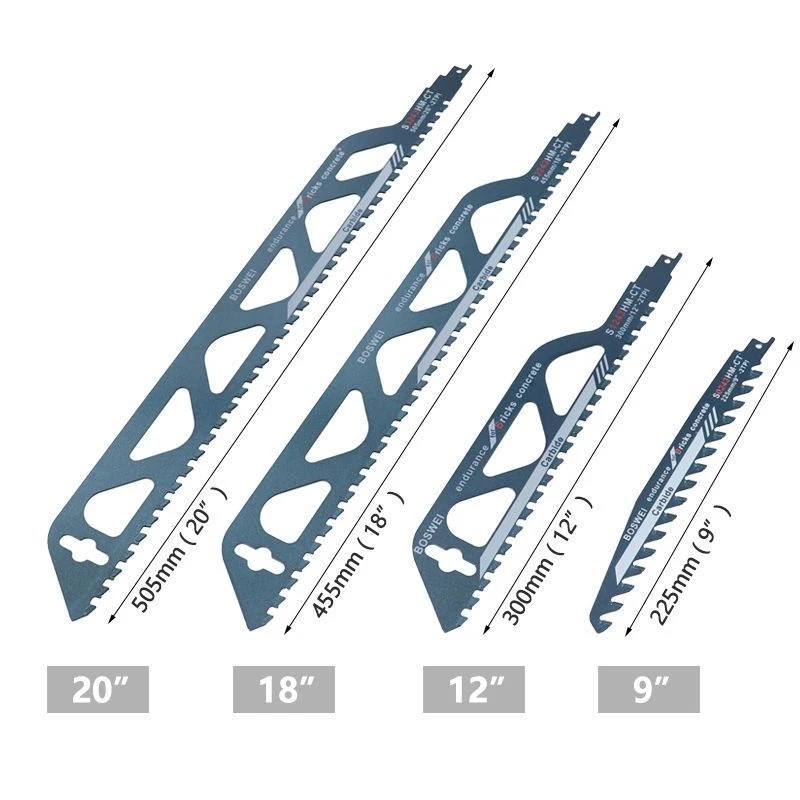 225/300/455/505mm Reciprocating Saw Blade Hard Alloy Saber Saw For Brick Stone Cement Concrete reciprocating saw blades