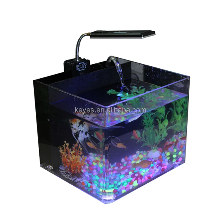 Usb Mini Plastic Fish Tank For Betta Fish Desktop Aquarium Kit With Filter And Led Lighting Acrylic fish tank display stand