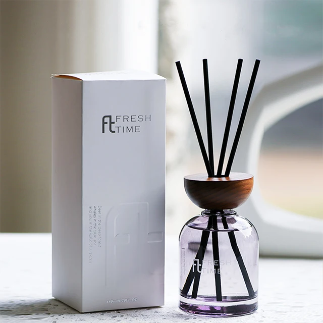 Vietnam Home Hotel Transparent Glass Essential Oil Aroma Reed Diffuser Luxury Scenting With Wooden Cap