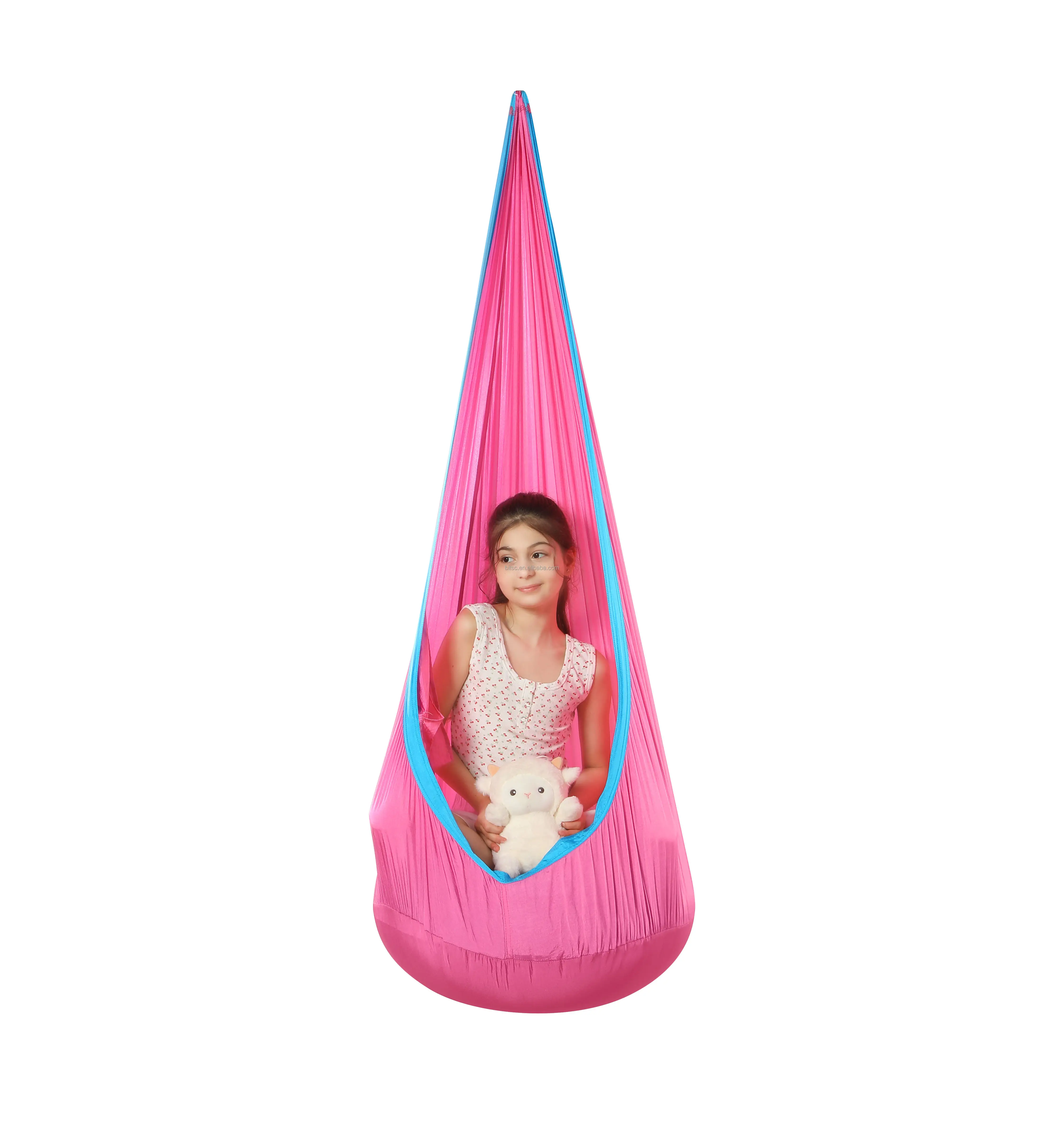 2024 New Color 100% Nylon Child Baby Hammock Hanging Chair Indoor Outdoor Girls Boys Pod Swing Seat Safety