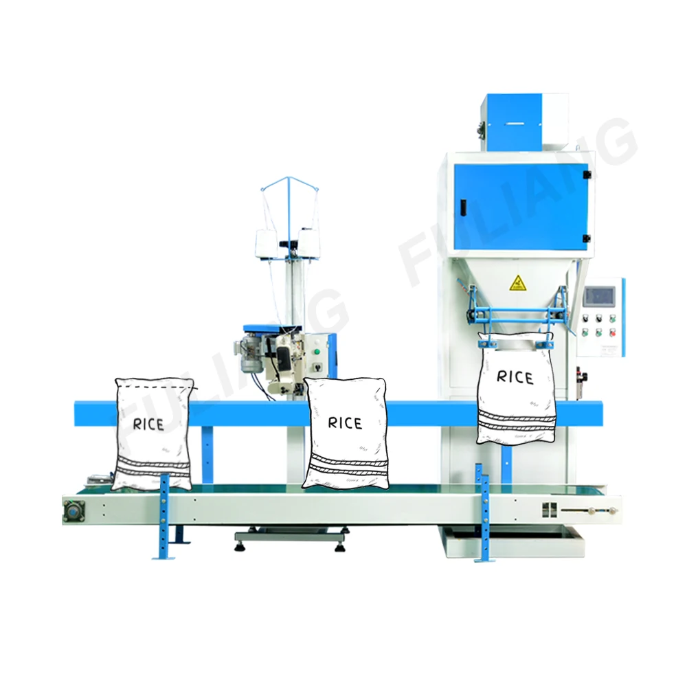 PreMade Open Mouth Bag Package Machine Automatic Bagging Fertilizer Feed Pellet Granular Beans Grain Rice Packing Machine