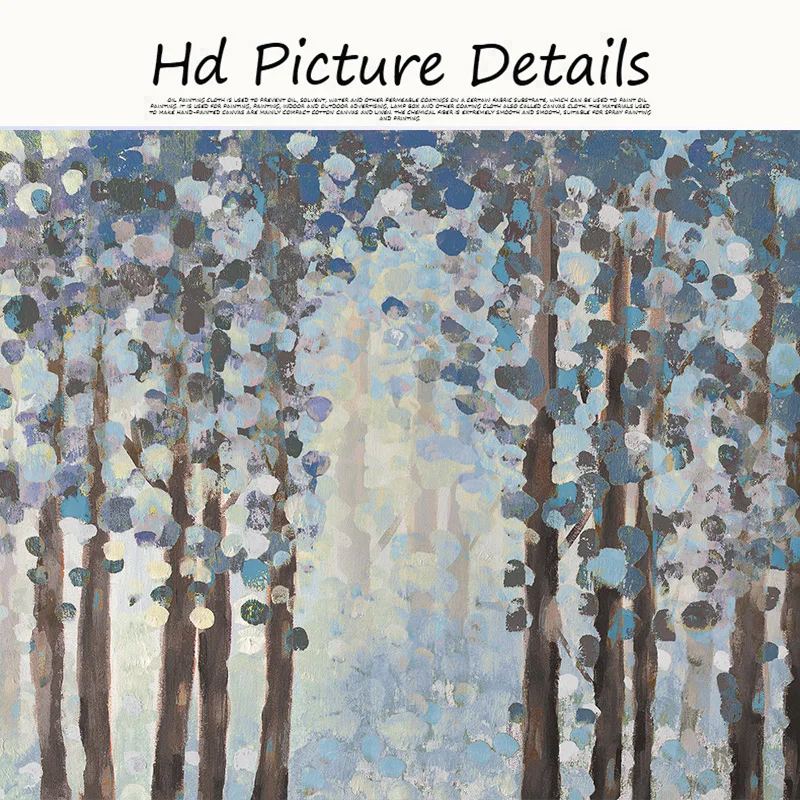 Flower Tree Abstract Landscape Oil Painting on Canvas Posters and Prints Wall Art Picture for Living Room