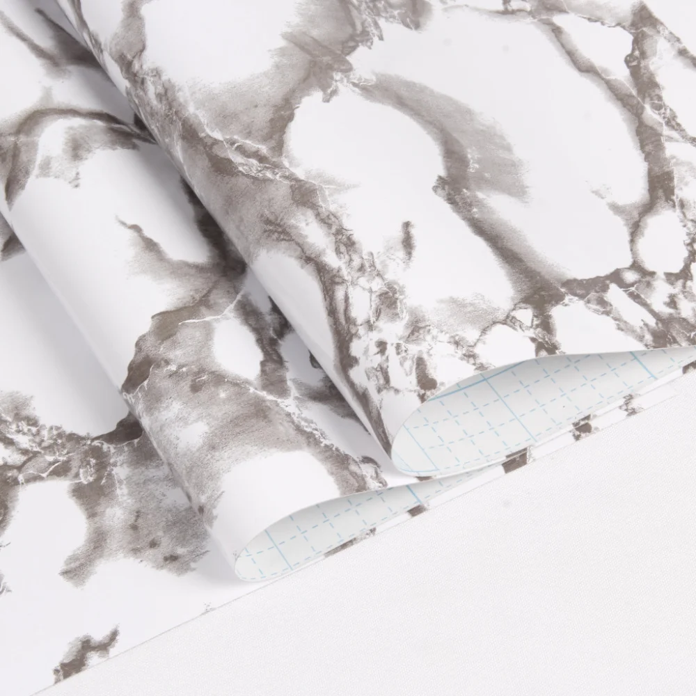 Jinyi Marble Printed Self-adhesive Emboss PVC Vinyl Contact Paper For Wall Furniture Table Decor Film Roll