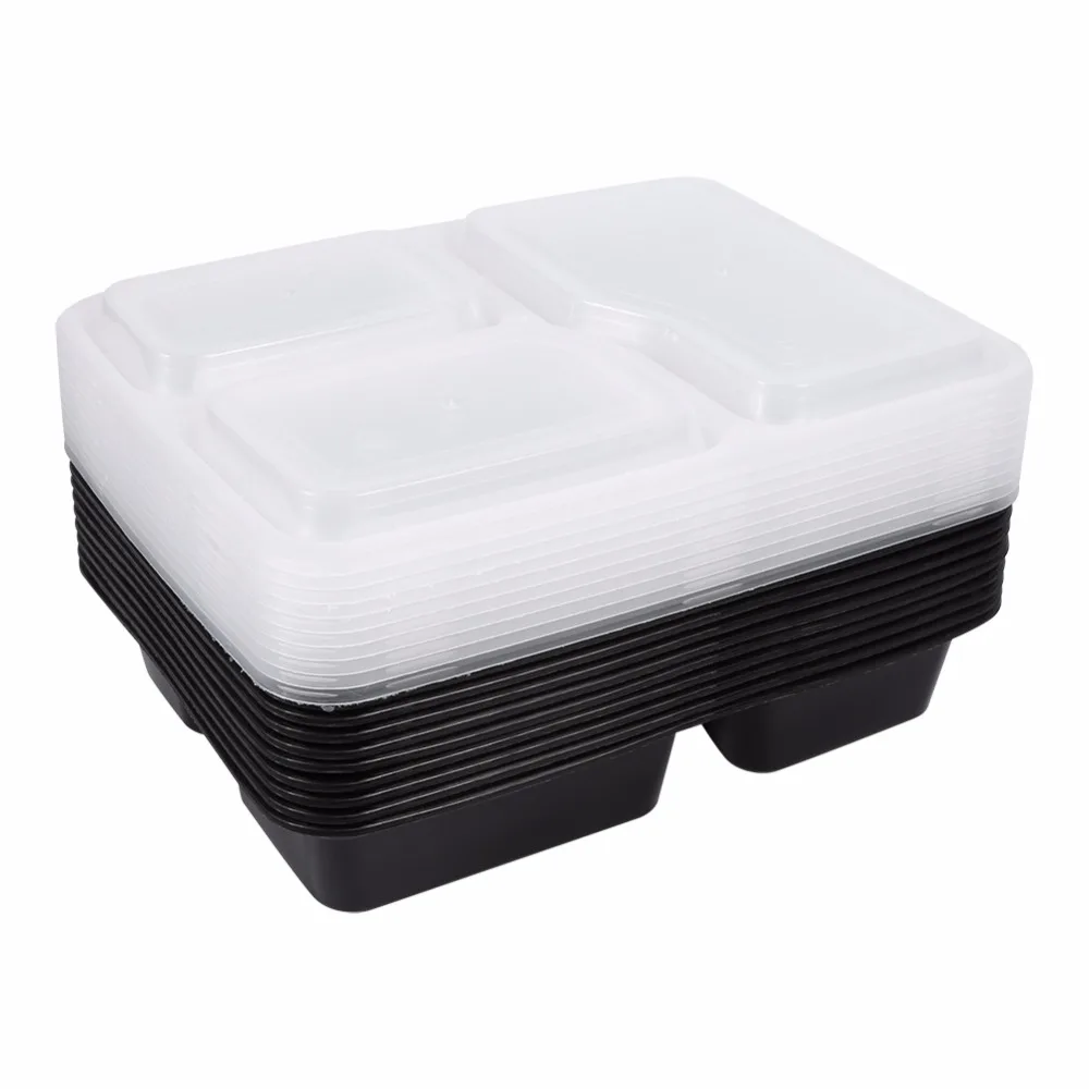 Manufacturer Black rectangular plastic lunch boxes disposable plastic takeout food containers