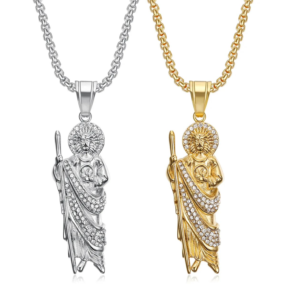 Saint Jude Tadeo Pendant Hermosa Gold Religious Necklace Saint Thaddeus Cadena De San Judas Jewelry Charming Pendants Charms