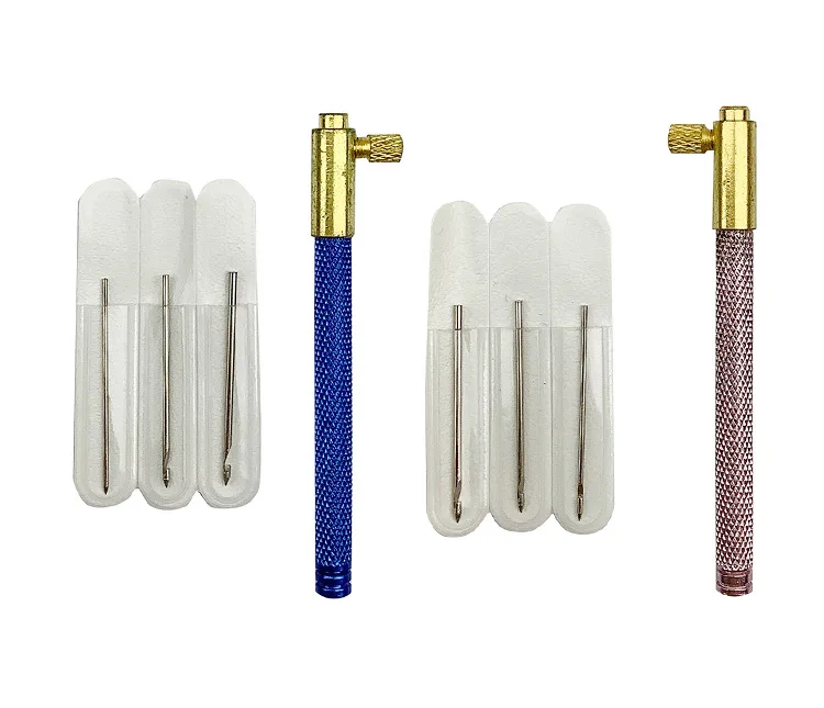 Wholesale Tambour Hook with 3 Needles for Sequin Beads Needle Set Crochet Tool Kit French Crochet Embroidery Beading Tool Set