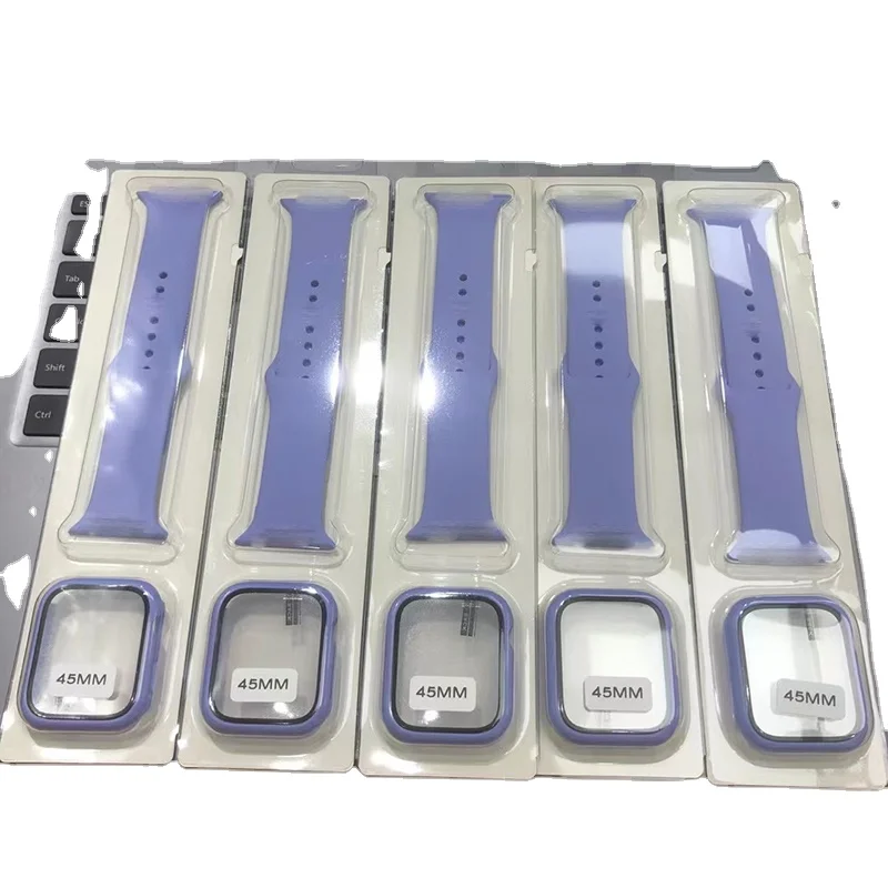 Smart Watch Silicone Strap & Case 38/40/42/44/41/45mm Bracelet Wristband Watch Band+Cover for iWatch Protective Case