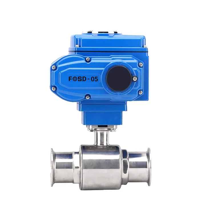 2-Way 12v 24v Dc Electric Water Flow  SS304 SS316 Motor Operated Actuated Automatic Actuator Sanitary Ball Valve