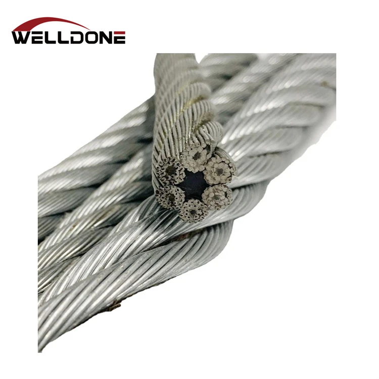 6*12 6*15 6*24 Galvanized and ungalvanized Steel Cable Steel Wire Rope for Fishing Trawl