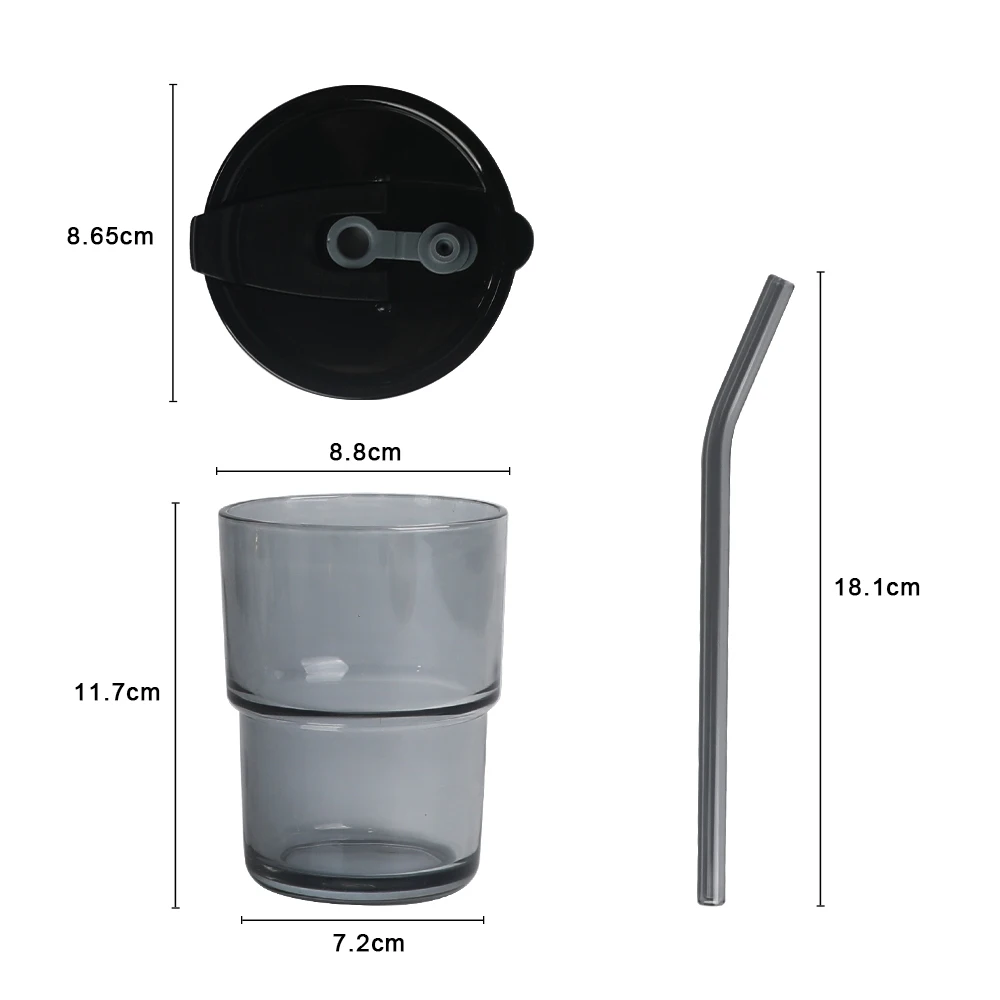 15oz 16oz Brown Breakfast Cola Custom Colored Heat Resistant Cup Frosted Coffee Clear Glass Mug