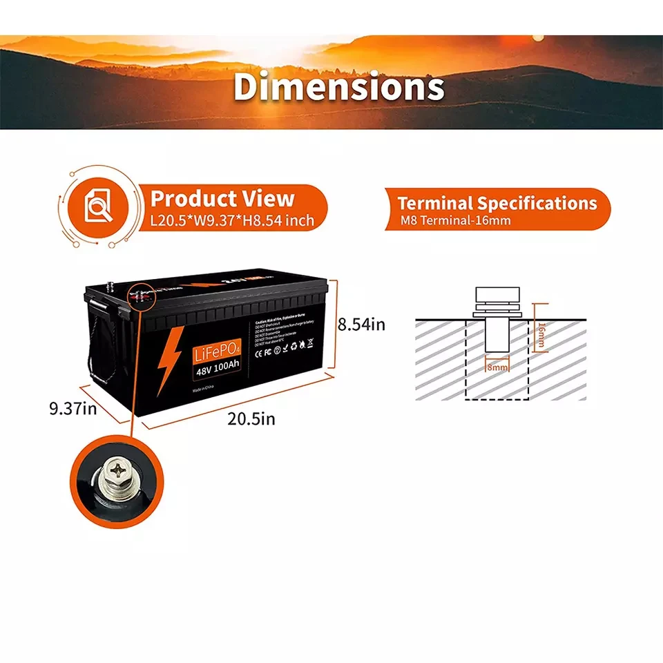 TLH LAB 48 Volt Lithium Battery 200 Ah 48v 300Ah Lifepo4 51.2v Lithium Ion Battery 110v 48v 100Ah Lifepo4 Battery for Golf Cart