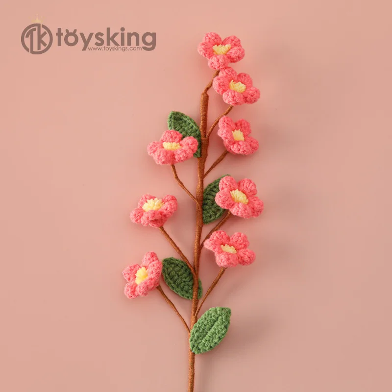 Peaches and plums all over the world crochet yarn multi-head peach blossom branches