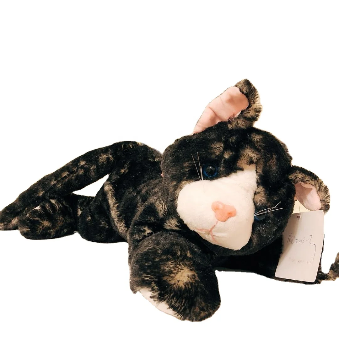 manufacturers wholesale custom Lovely lifelike black cat plush toys with Mew sounds