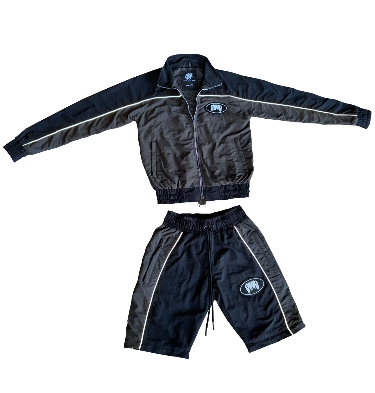 Custom Sublimation Reflective Tracksuit Crinkle Shell Nylon Fashion Design Windbreaker Men Nylon Tracksuit