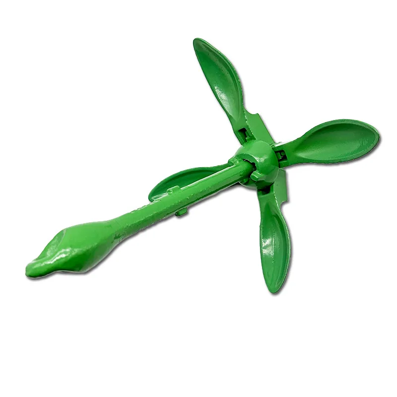 Marine Cast 3.5lb 1.5KG Ship Docking Boat Carbon Steel Yacht Green Coating Folding Grapnel Anchor