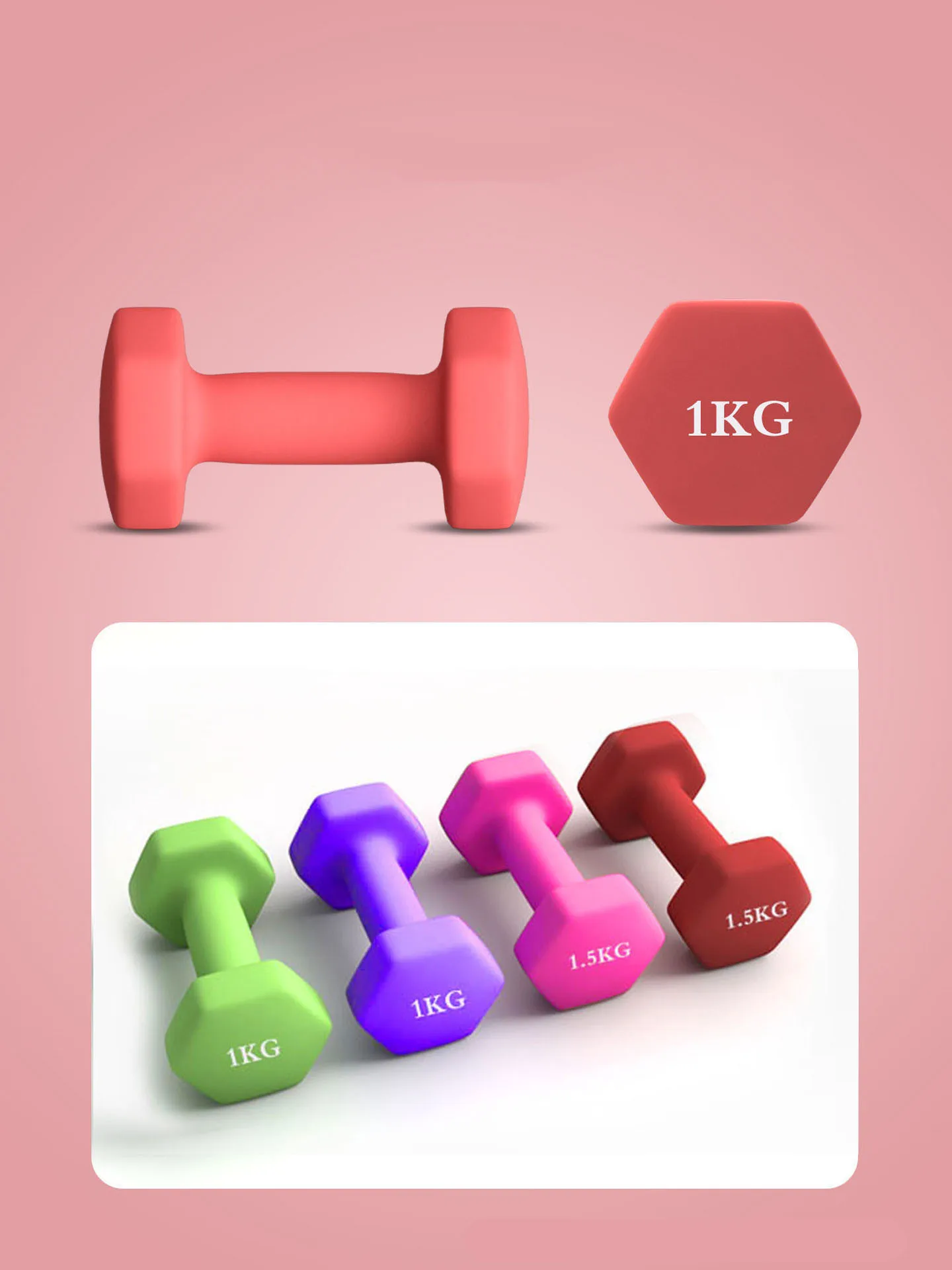 Dumbbells Ladies Fitness Household Equipment Iron Small Dumbbells Hexagonal Kids Students Yoga Weights Dumbbells