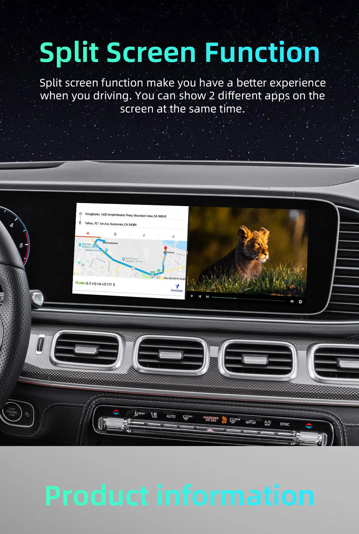 Stable Fast Connection 4+64G GPS HDMI Split Screen Netflix Wireless CarPlay Adapter Android Auto Dongle for iPhone iOS Android