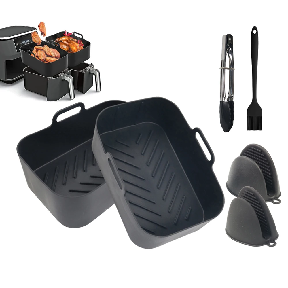 Силиконовая прямоугольная воздушная фритюрница с антипригарным покрытием