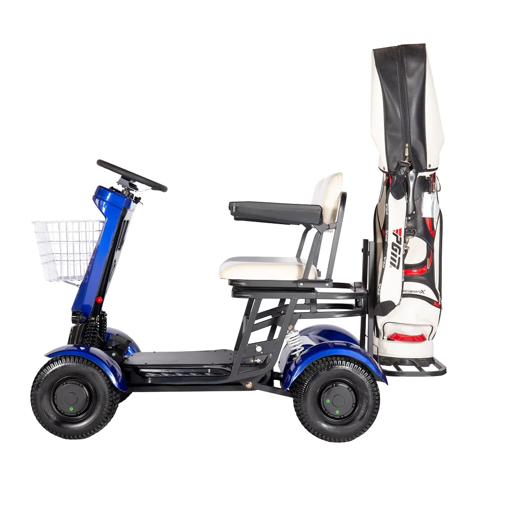 lithium battery  2 seat powerful adults four wheel fat tire electric golf scooter with golf bag holder