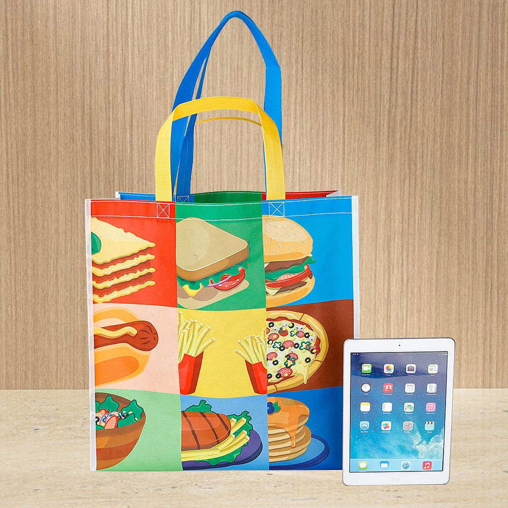 OEM/ODM grocery supermarket bag ECO reusable RPET non woven shopping tote bag with custom logo