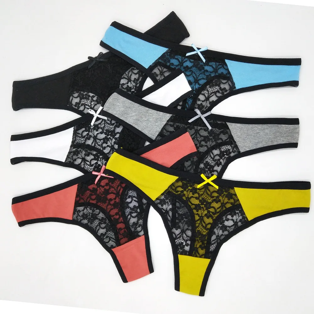 Newest sale lovely young girl wearing panties women thong g-string low waist sexy sheer girl transparent women lace panties