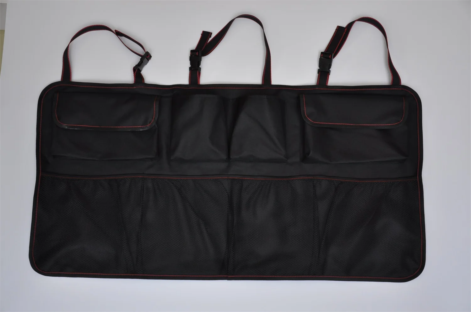 Collapsible multi-compartment portable foldable car trunk organizer felt tactical car seat organizer with pockets