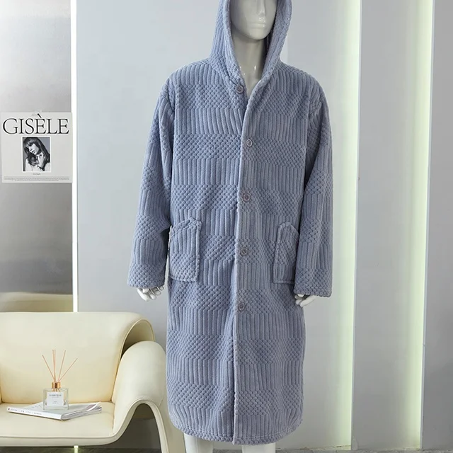 Jacquard Custom Recycled Flannel Coral Solid Fleece  Fabric Autumn Winter Robe Sleepwear