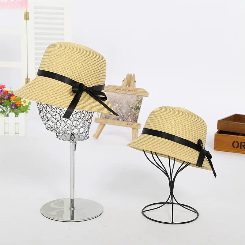 Wholesale Flat Top Sun Visor Men Buy Pork Pie Wide Brim Straw Boater Woven Paper Hat With Ribbon Tie Bow