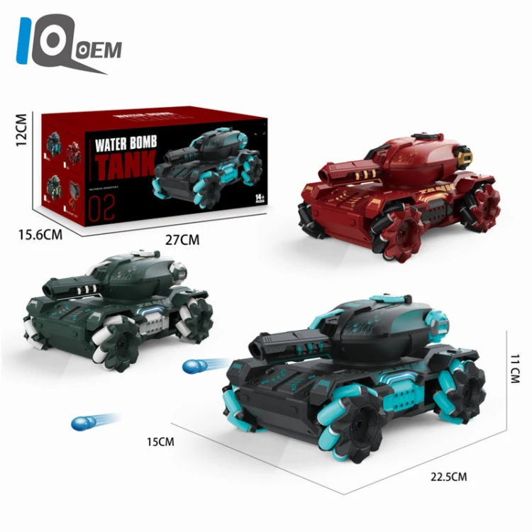 IQOEM 2.4G Watch Tank remote control car Water bomb car Gesture sensing can launch Mech car toys