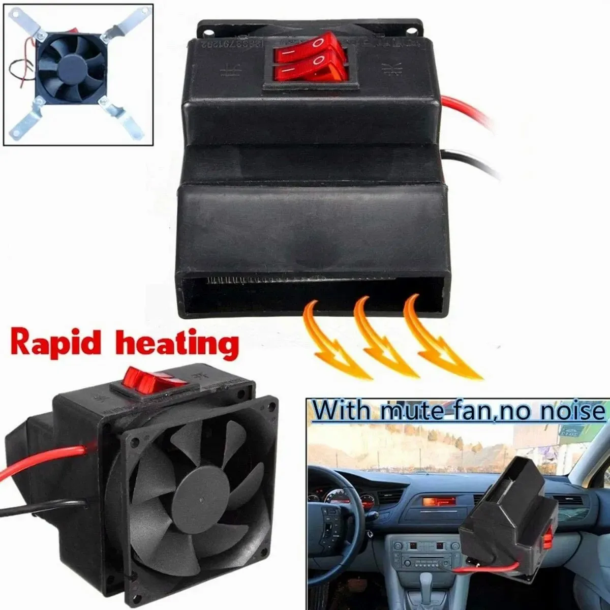 12V/24V 300W Car Vehicle Heating Heater Hot Fan Driving Defroster Demister For Vehicle Portable Temperature Control Device