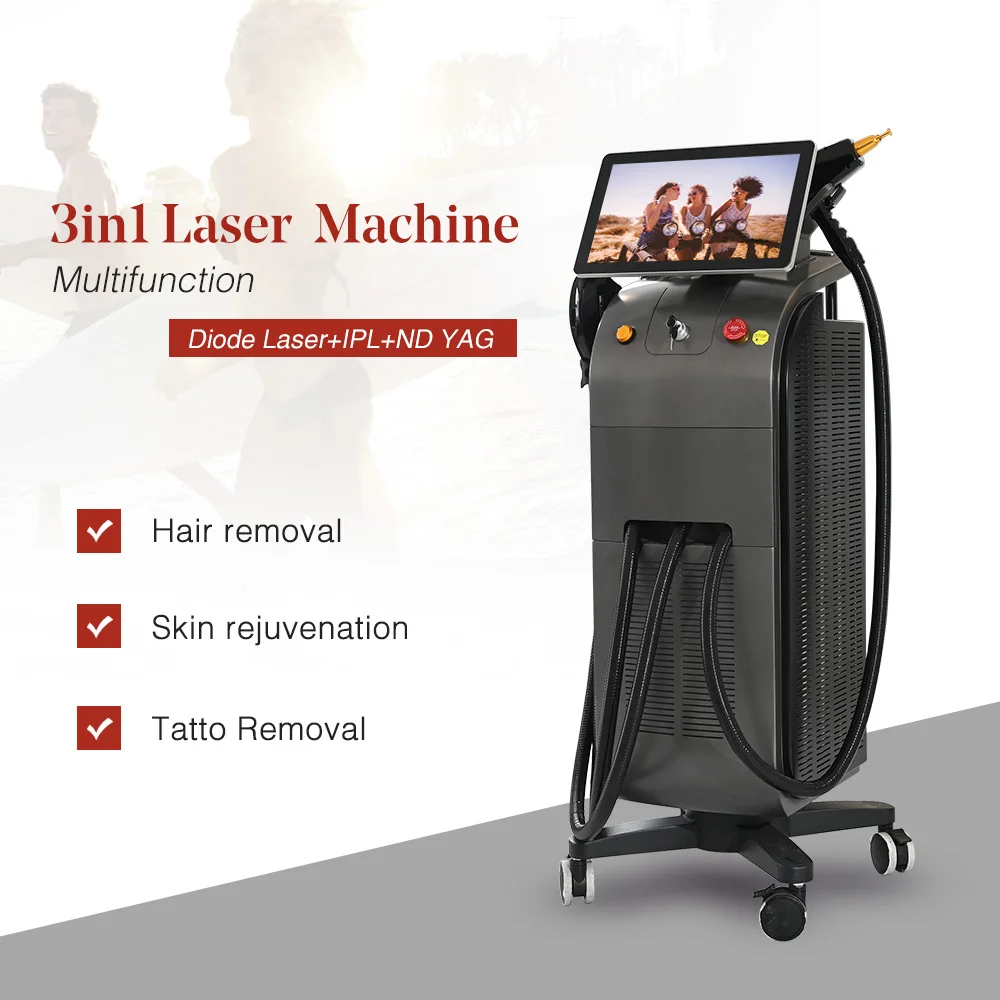 2023 Multifunctional 1000W 1200W 1600W Triple wave Platinum Titanium diode laser hair removal device