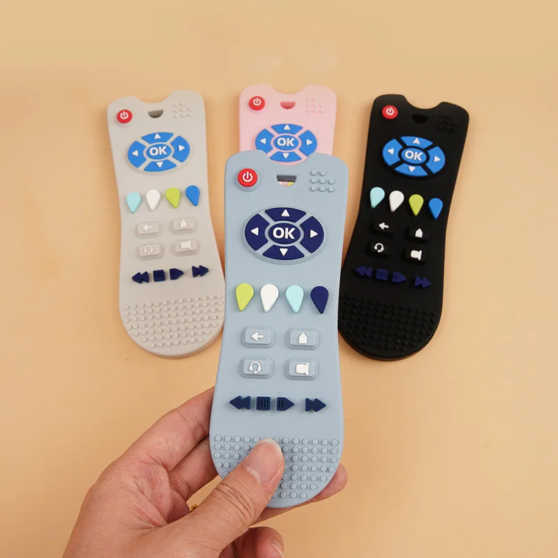 2024 Amazon Hot Game Tv Remote Control Busy Board Montessori Toys For Toddlers Silicone natural rubber baby teething toy