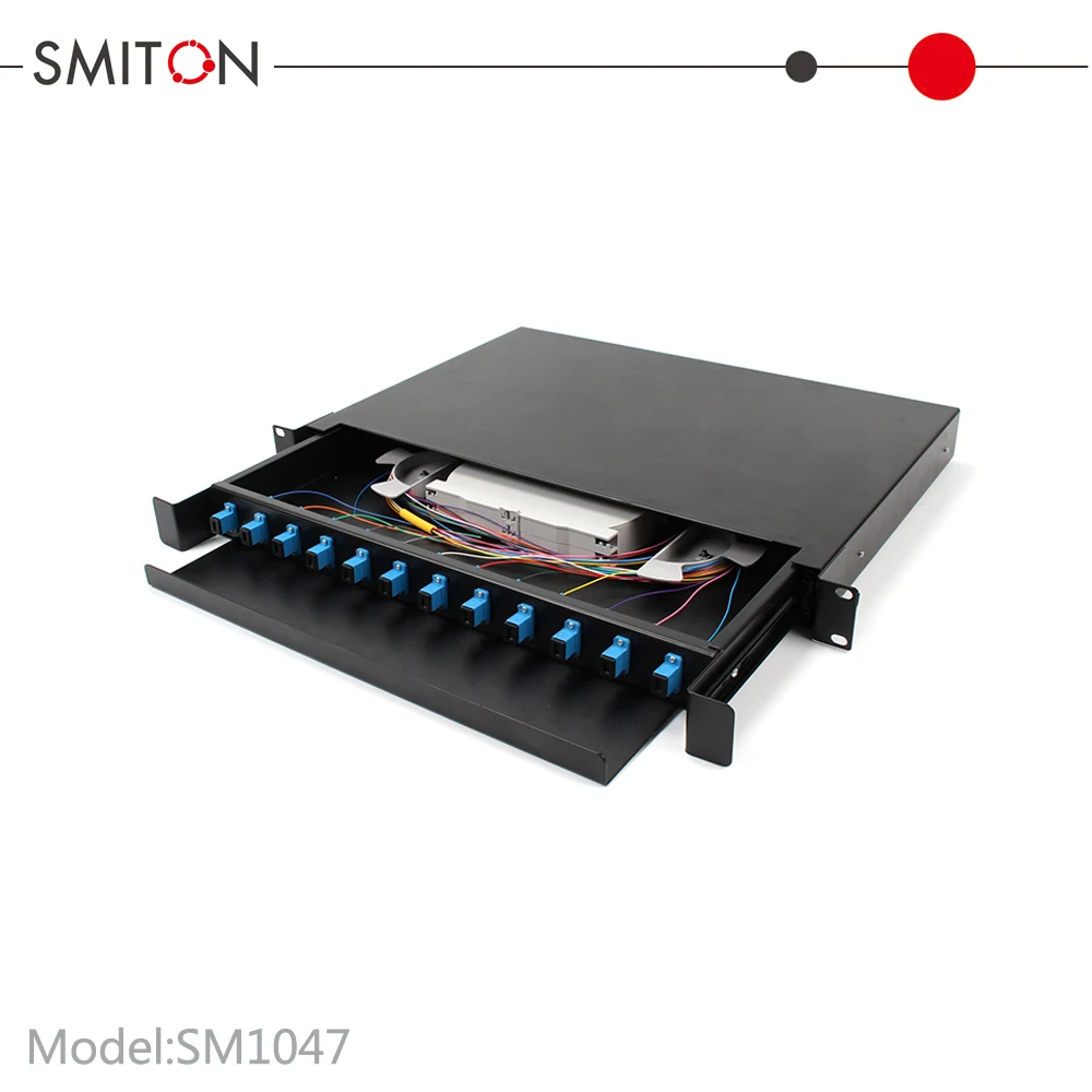 FTTH 1U 12 Core SC/FC/ST/LC Rack Mount Splicing Fiber Optic Patch Panel