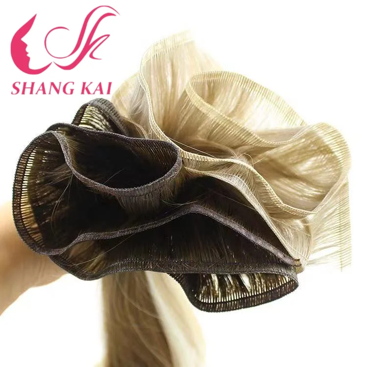 Better Than Hand Tied Weft Human Flat Weft Hair Extension Russian