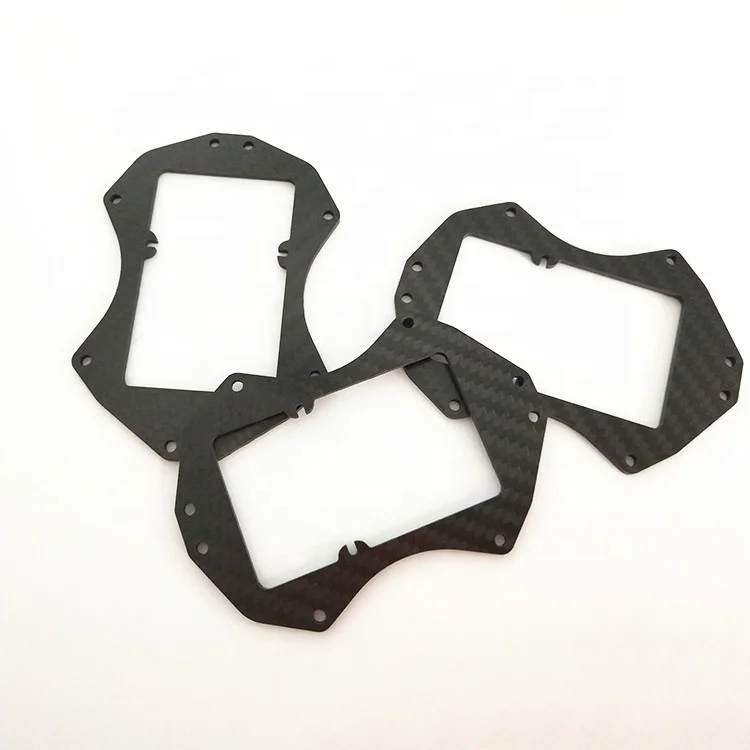 Customized Carbon Fiber Sheet Composite Accessories Parts Shape Cut With Laser Cutting Machine