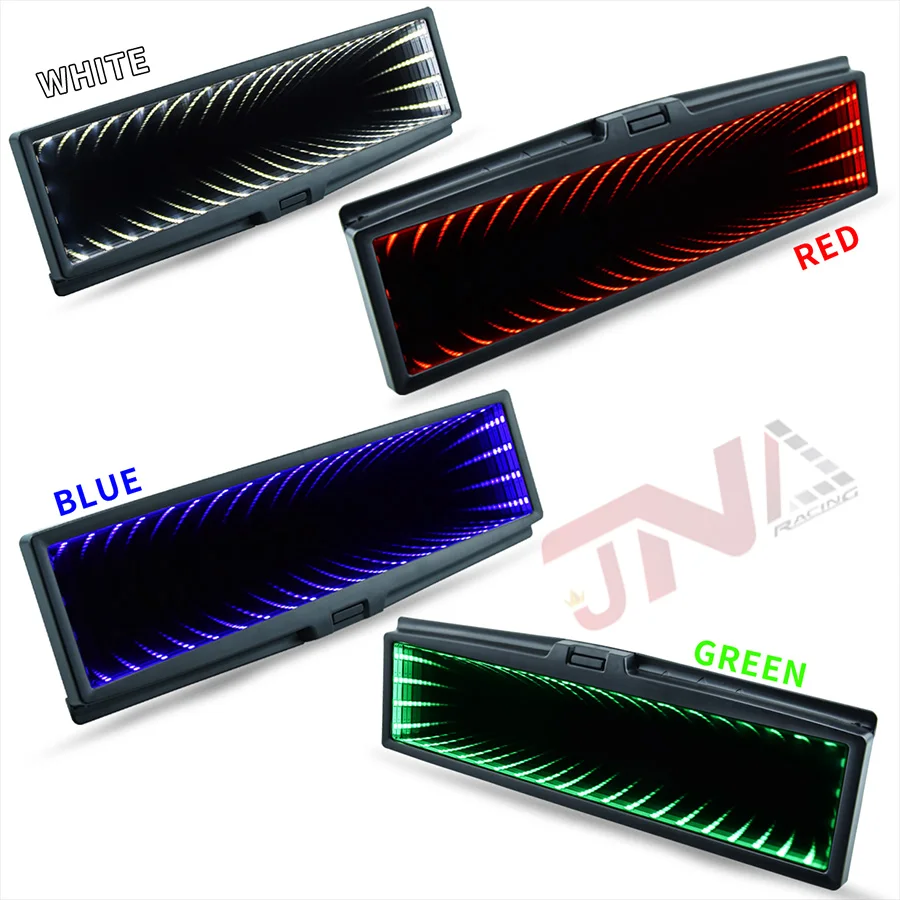 JDM 270 мм широкоформатное зажимное зеркало 3D-RGB-LED-Light Infinity Galaxy Автомобильное заднего вида
