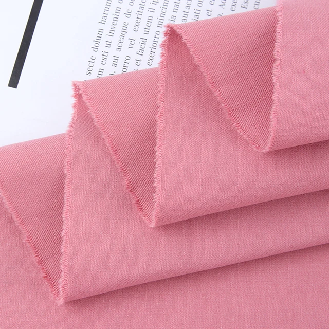 Wholesale 21*16 Plain-Dyed Twill Bamboo 106*67 Stone Washed Woven 100% Cotton Fabric For Pants Outer Bags