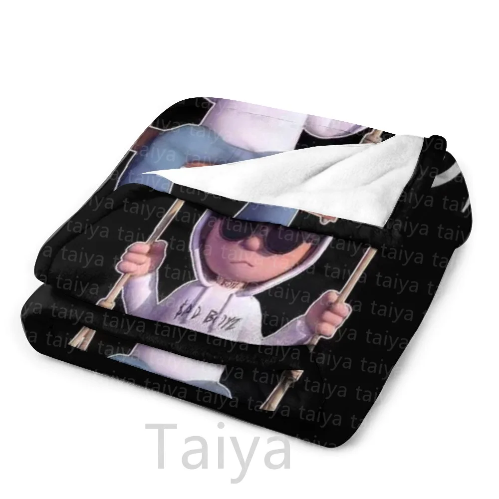 Заводская Самая низкая цена на заказ Junior H Sad Boyz Tour fashion Sherpa фланелевый диван кондиционер черные одеяла