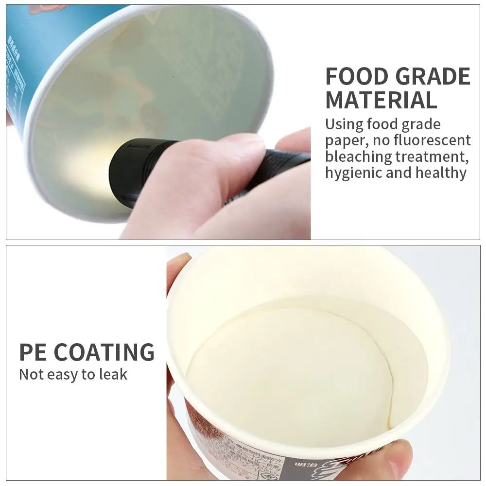 Eco-friendly biodegradable Ice cream paper tub with lid, paper dessert cups, paper ice cream yogurt salad tubs