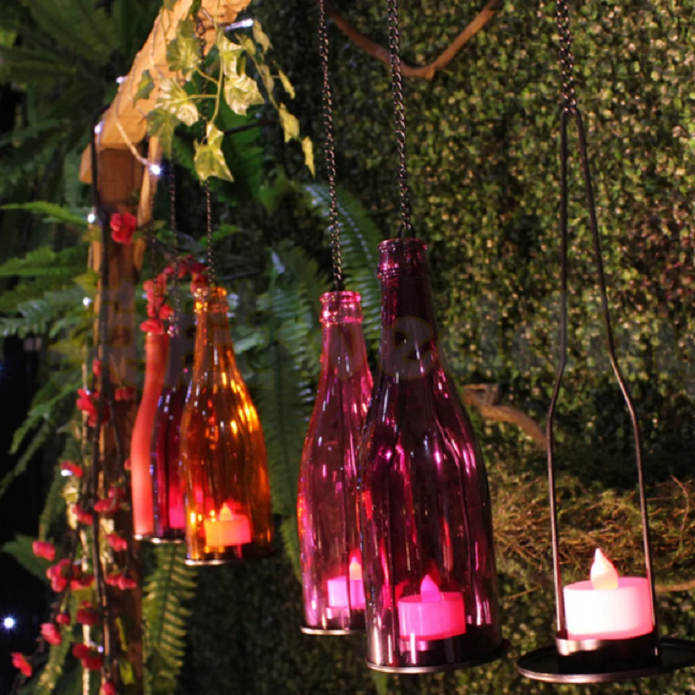 Aeofa Factory direct creative idyllic glass wine bottle cutting candlestick glass lampshade living room decoration