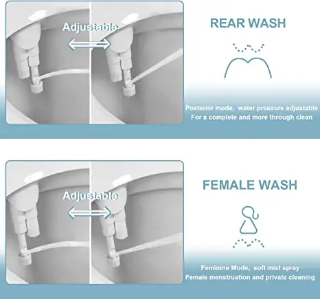 Super slim bidet attached to toilet non mechanical retractable nozzle cold bidet attachment for toilet