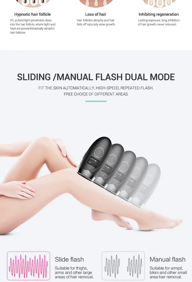 Long Lasting IPL Permanently Painless Skin Sensor&SHR Mode Ice Cooling IPL Hair Removal For Women And Men