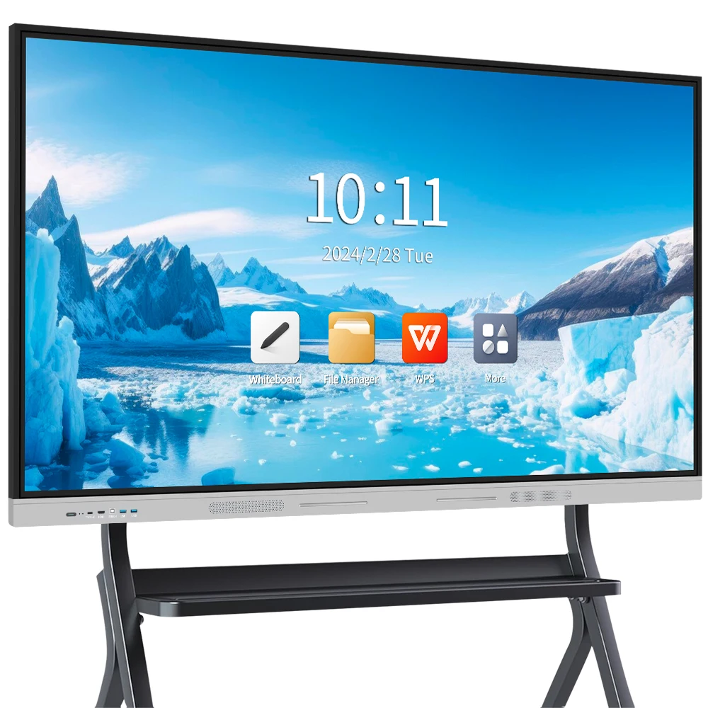 20/40 points touch screen 75 inch wall mounted floor stand smart interactive whiteboard interactive flat panel for education