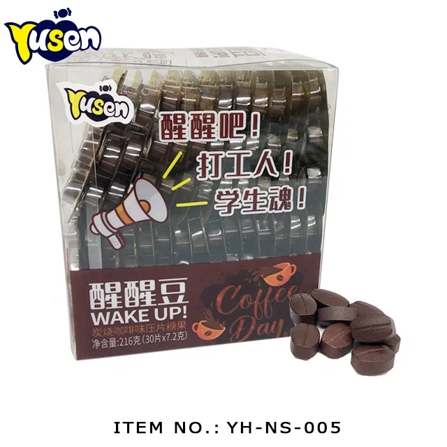 Wholesale Hot Selling Coffee Beans Hard Candy High Quality Coffee Flavor Pressed Tablet Candy