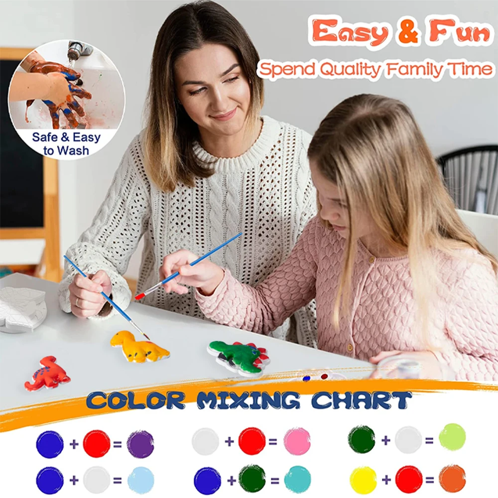 kids dinosaur plaster diy drawing plaster mold shapes dinosaurs painting painted set toys plaster dinosaur doodle toy for kids