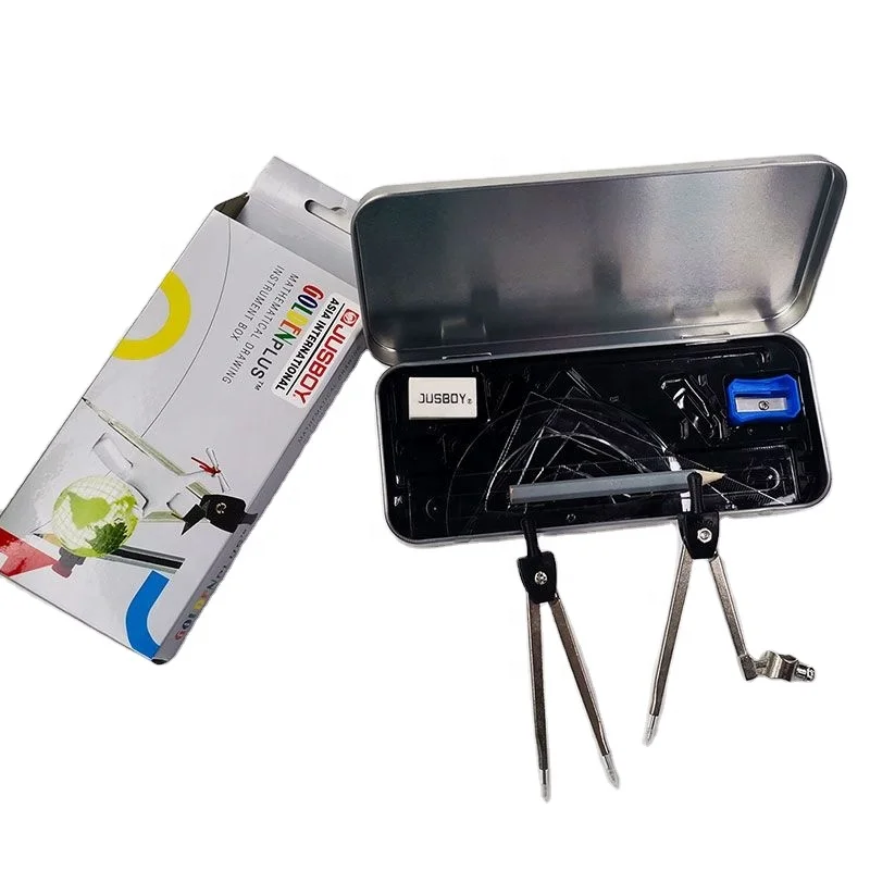 best manufacturer supply wholesales china school stationery mathematical set ,compass divider geometry box