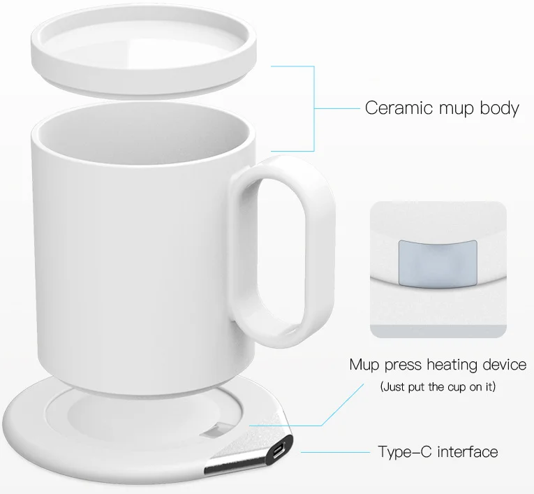 Cheap Smart Temperature Control Ceramic Coffee Mug
