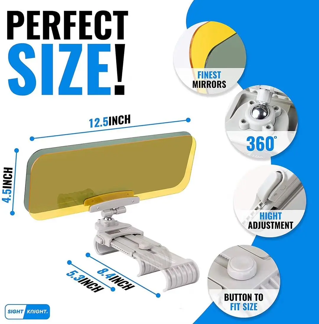 
2 in 1 day and night anti-glare car sun visor must have in summer 