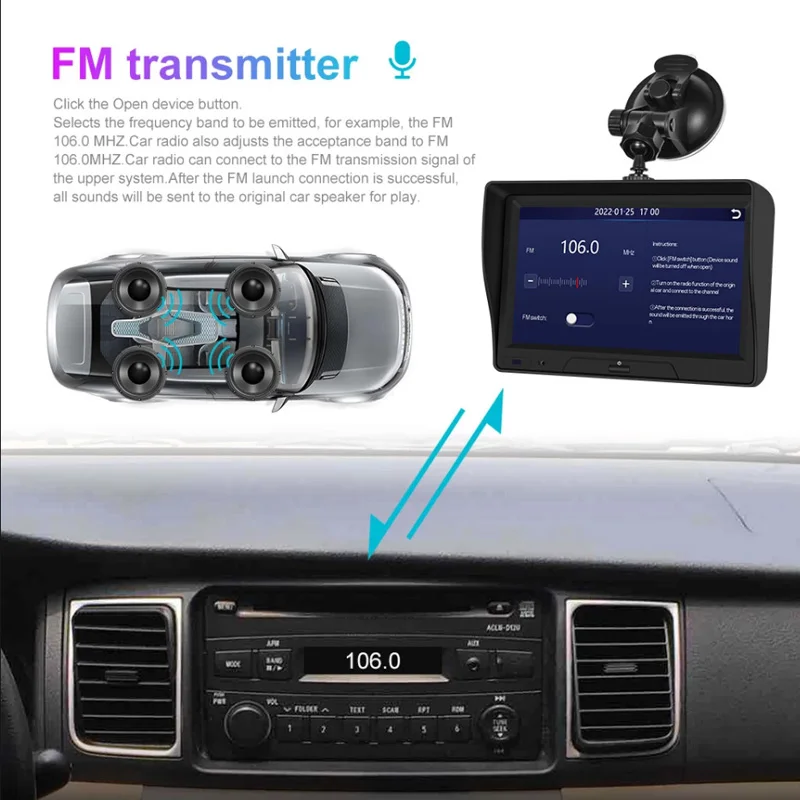 7-Inch Universal 1080P Dash Cam with CarPlay & Android Auto - GPS, Parking Monitor, Video Recording & Wireless Connectivity